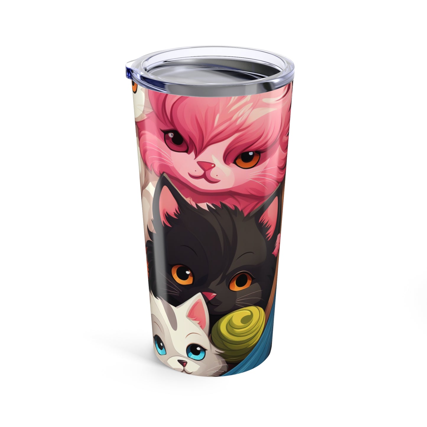 Cute Cat Tumbler, Cat Lover Gift, 20oz Travel Mug, Pet Owner Accessory, Personalized Drinkware, Feline Enthusiast Cup