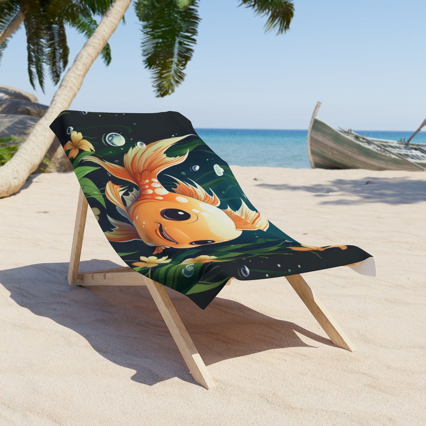 Whimsical Fish Beach Towel, Cute Beach Towel for Kids, Tropical Pool Towel, Fun Summer Accessory, Ocean-Themed Gift