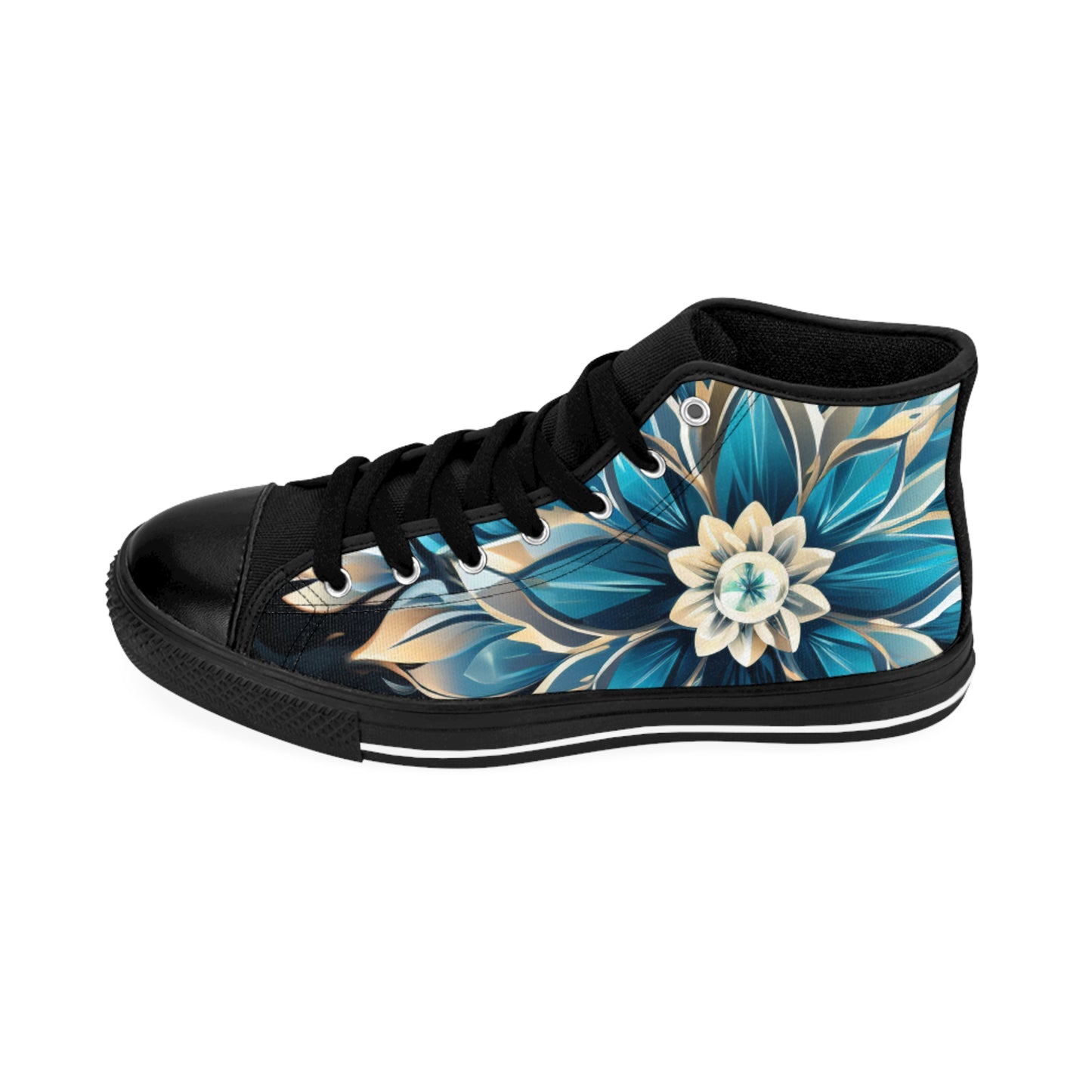 Floral Women's Sneakers - Stylish High-Top Shoes for Casual Outings, Gifts for Her, Unique Fashion Statement, Spring/Summer Footwear