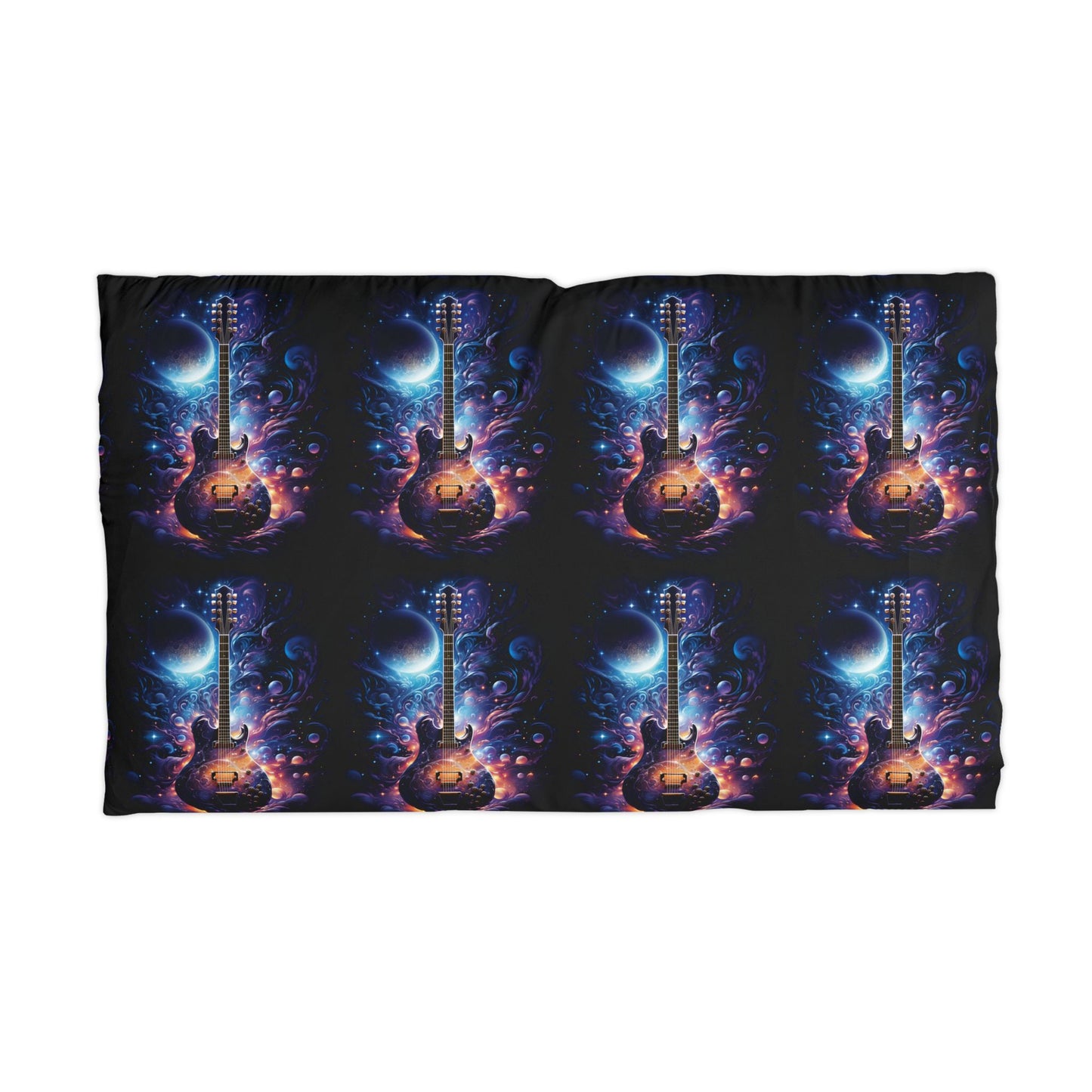 Cosmic Guitar Microfiber Pillowcase, Rock Music Decor, Musician Gift, Bedroom Accent, Relaxing Sleep, Comfortable Bedding
