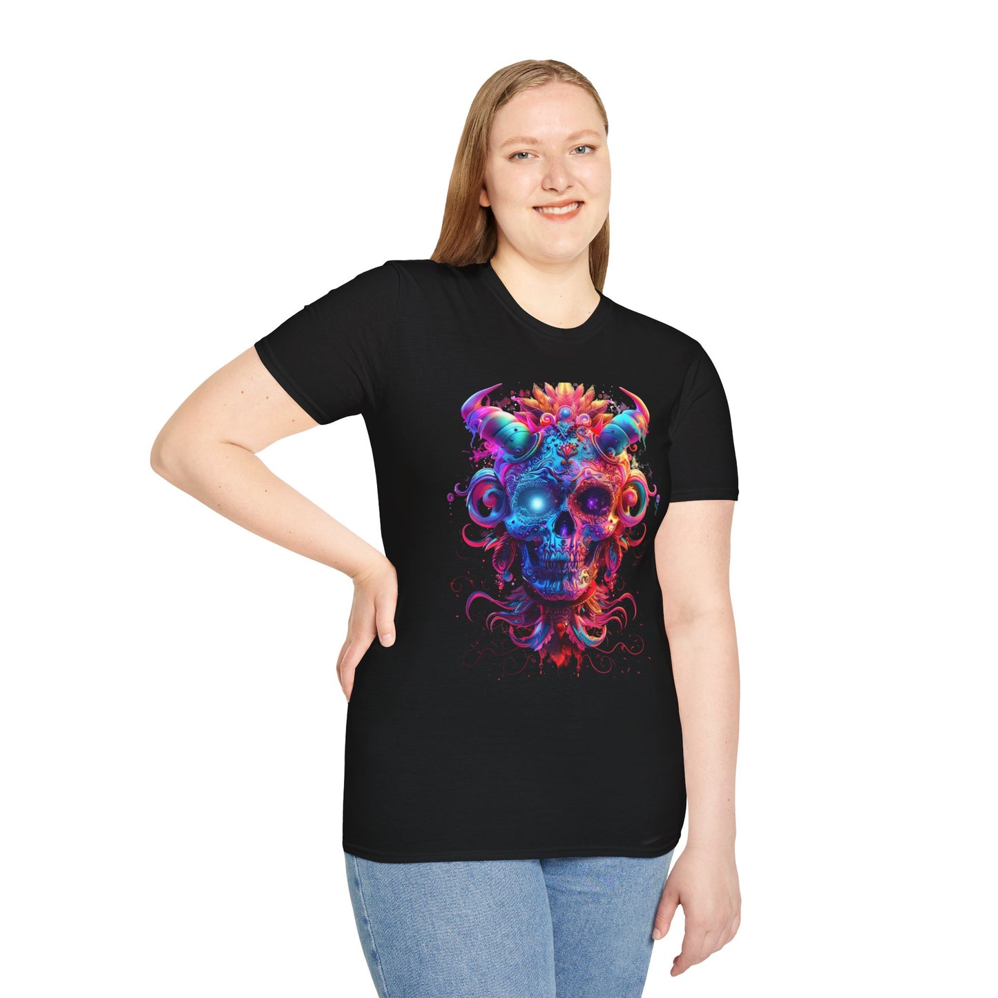 Neon Skull T-Shirt — Vibrant Skull Graphic Tee
