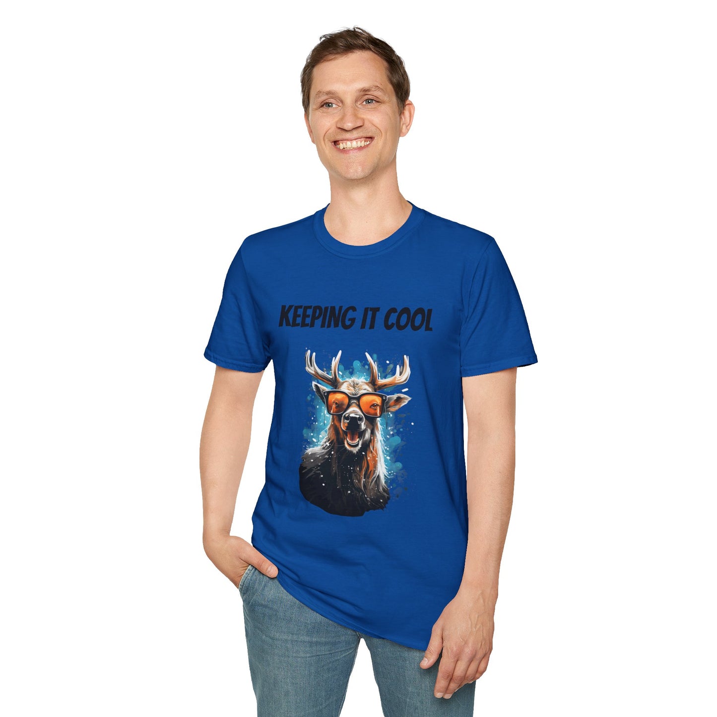 Keeping It Cool Moose T-Shirt — Funny Sunglasses Moose Graphic Tee