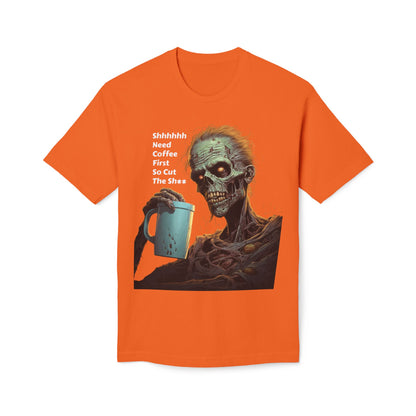 Zombie Skeleton Coffee T-Shirt — Creepy Morning Brew Graphic Tee