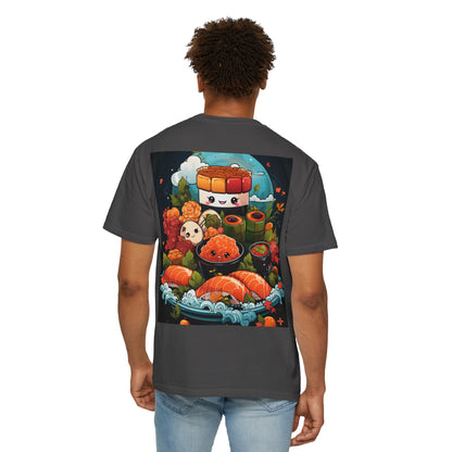 Cute Sushi Unisex T-Shirt, Fun Foodie Tee, Anime Sushi Art Shirt, Gift for Sushi Lovers, Casual Wear, Unique Graphic Tee