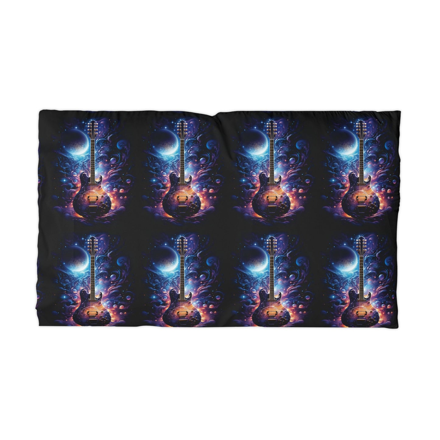 Cosmic Guitar Microfiber Pillowcase, Rock Music Decor, Musician Gift, Bedroom Accent, Relaxing Sleep, Comfortable Bedding