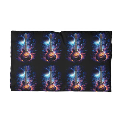 Cosmic Guitar Microfiber Pillowcase, Rock Music Decor, Musician Gift, Bedroom Accent, Relaxing Sleep, Comfortable Bedding