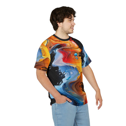 Abstract Colorwave Tee — All-Over Print Fluid Art T-Shirt