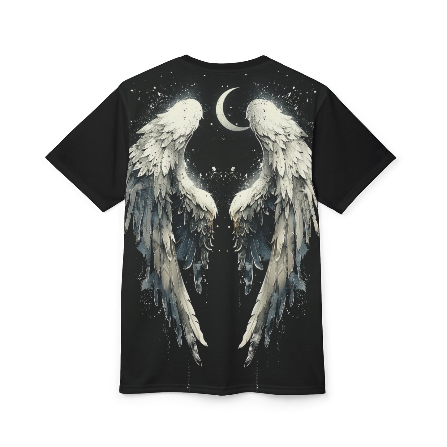 Eye of the Storm Graphic Tee — Blue Abstract Portrait All-Over Print