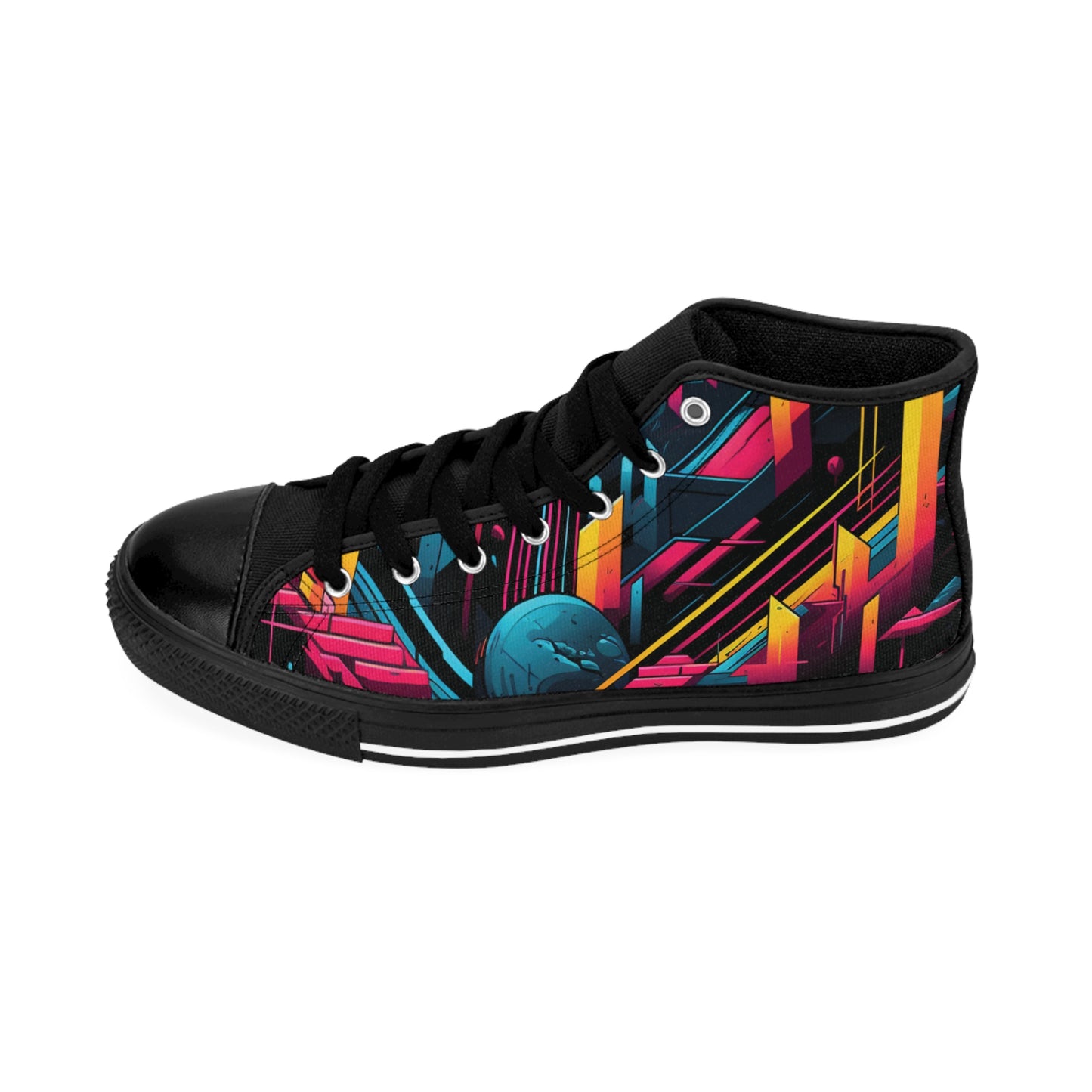 Vibrant High-Top Sneakers for Creative Souls, Unique Footwear, Stylish Art Sneakers, Trendy Men Shoes, Colorful Casual Kicks