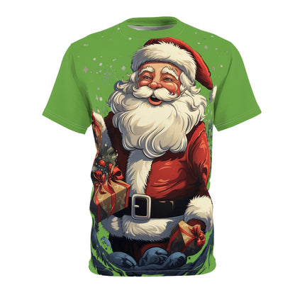 Santa Claus All-Over Print Tee — Vintage Cheer Christmas T-Shirt