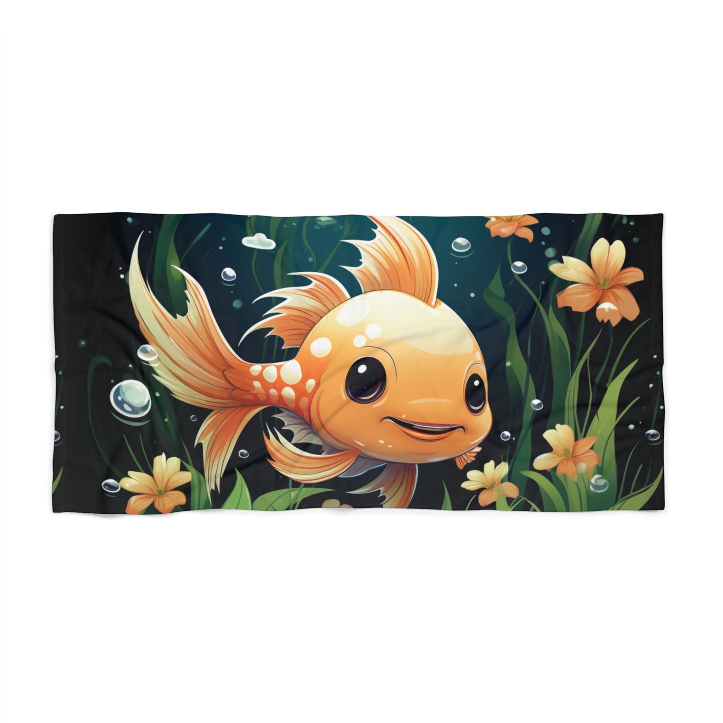 Whimsical Fish Beach Towel, Cute Beach Towel for Kids, Tropical Pool Towel, Fun Summer Accessory, Ocean-Themed Gift