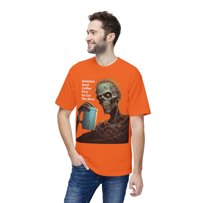 Zombie Skeleton Coffee T-Shirt — Creepy Morning Brew Graphic Tee
