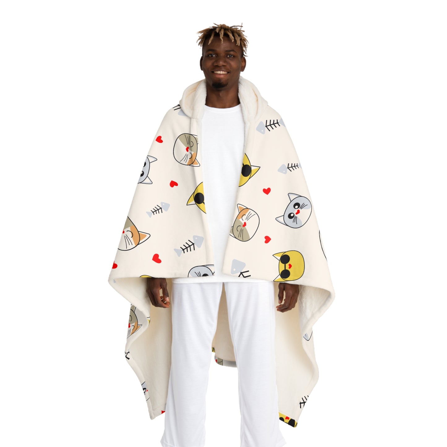 Cozy Hooded Sherpa Fleece Blanket with Cute Animal Print, Perfect for Pets Lovers, Warm Throw for Lazy Days, Gift for Birthdays, [...]