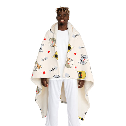 Cozy Hooded Sherpa Fleece Blanket with Cute Animal Print, Perfect for Pets Lovers, Warm Throw for Lazy Days, Gift for Birthdays, [...]