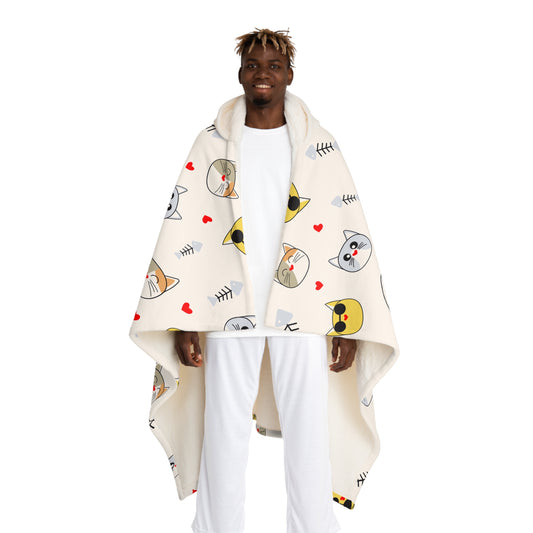 Cozy Hooded Sherpa Fleece Blanket with Cute Animal Print, Perfect for Pets Lovers, Warm Throw for Lazy Days, Gift for Birthdays, [...]