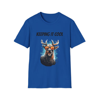 Keeping It Cool Moose T-Shirt — Funny Sunglasses Moose Graphic Tee