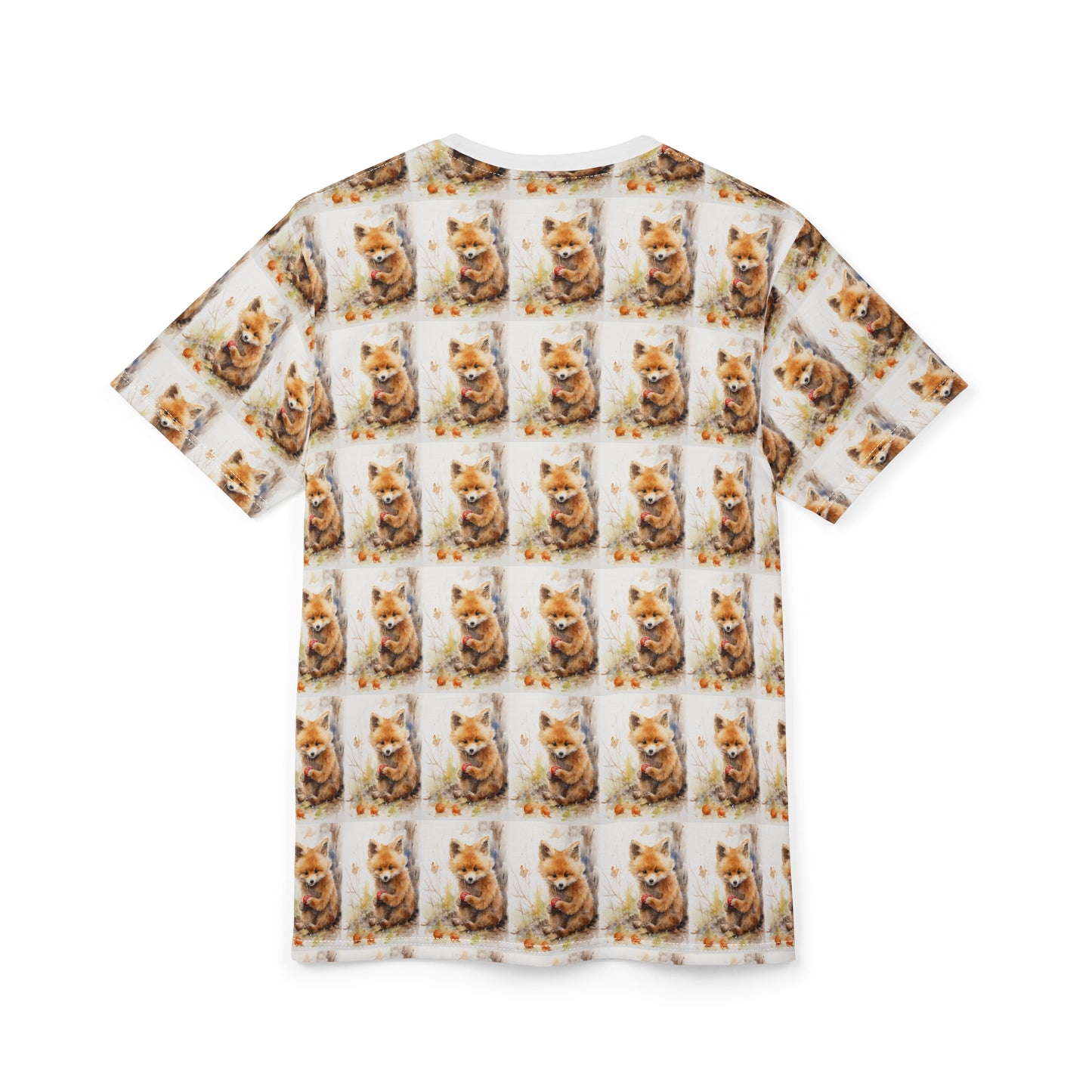 All-Over Print Ginger Cat Pattern Tee — Cute Kitty Repeat Design