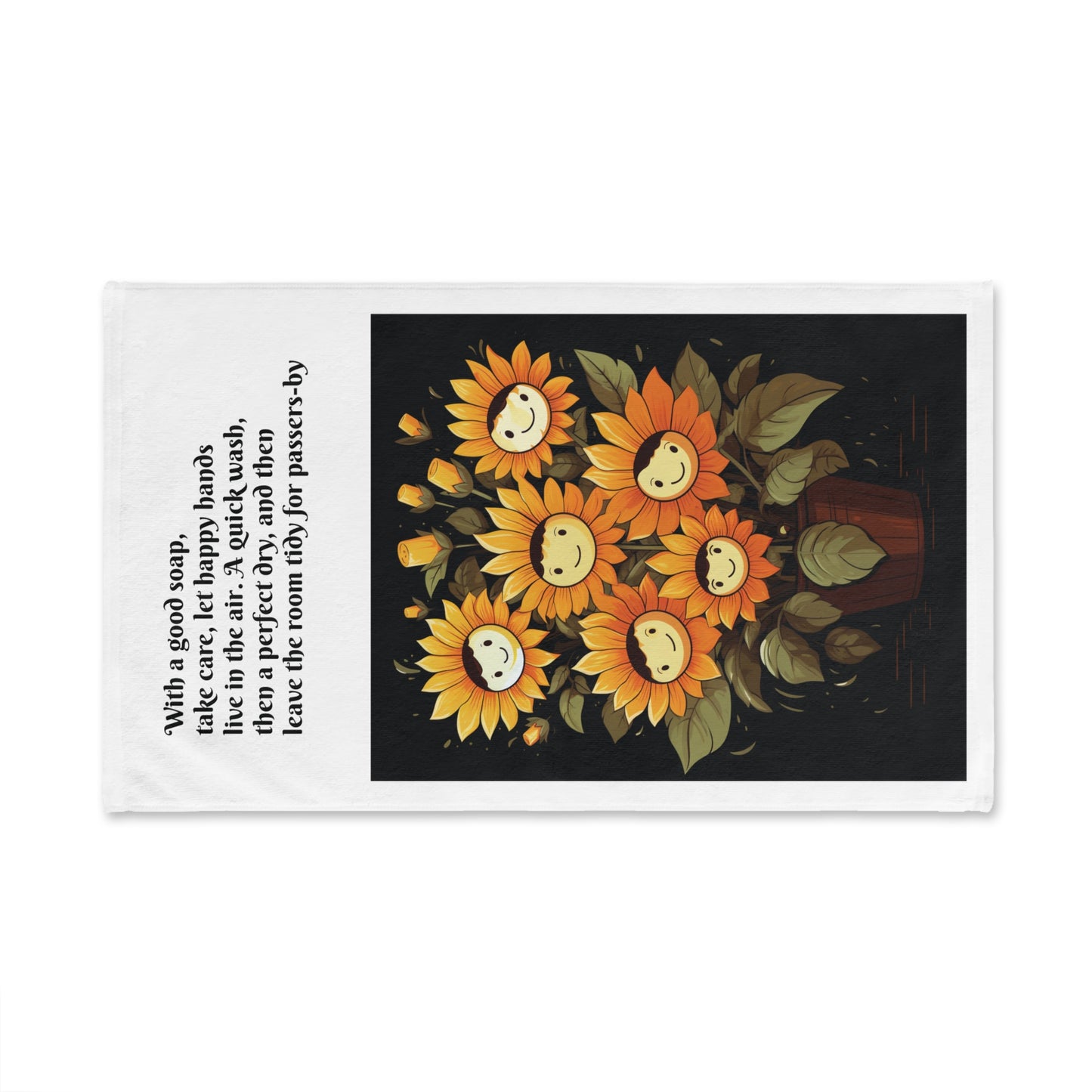 Cheerful Sunflower Hand Towel, Floral Kitchen Decor, Summer Gift, Home Accessories, Bright and Fun Towel for All Occasions