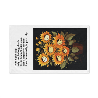 Cheerful Sunflower Hand Towel, Floral Kitchen Decor, Summer Gift, Home Accessories, Bright and Fun Towel for All Occasions