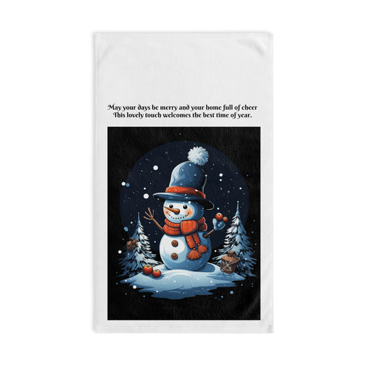 Festive Snowman Hand Towel | Cute Holiday Towel, Winter Decor, Kitchen Towel, Christmas Gift, Snowman Decor