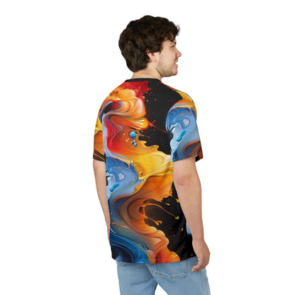 Abstract Colorwave Tee — All-Over Print Fluid Art T-Shirt