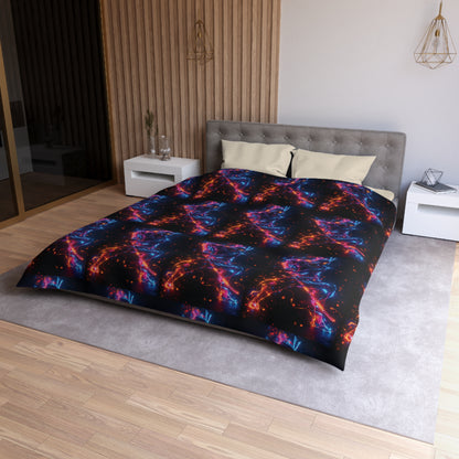 Vibrant Samurai Microfiber Duvet Cover | Futuristic Bedspread, Ninja Bedding, Anime Decor, Bedroom Makeover, Cozy Sleep