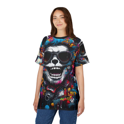 Skull Sunglasses Graphic Tee — Colorful Streetwear All-Over Print