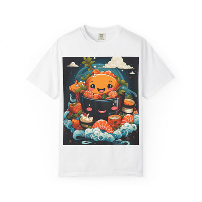 Cute Sushi Unisex T-Shirt, Fun Foodie Tee, Anime Sushi Art Shirt, Gift for Sushi Lovers, Casual Wear, Unique Graphic Tee