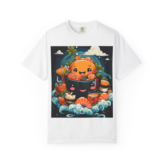 Cute Sushi Unisex T-Shirt, Fun Foodie Tee, Anime Sushi Art Shirt, Gift for Sushi Lovers, Casual Wear, Unique Graphic Tee