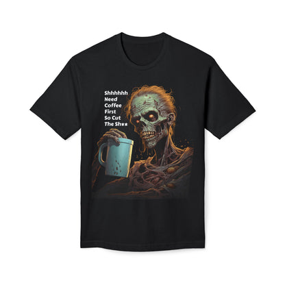Zombie Skeleton Coffee T-Shirt — Creepy Morning Brew Graphic Tee