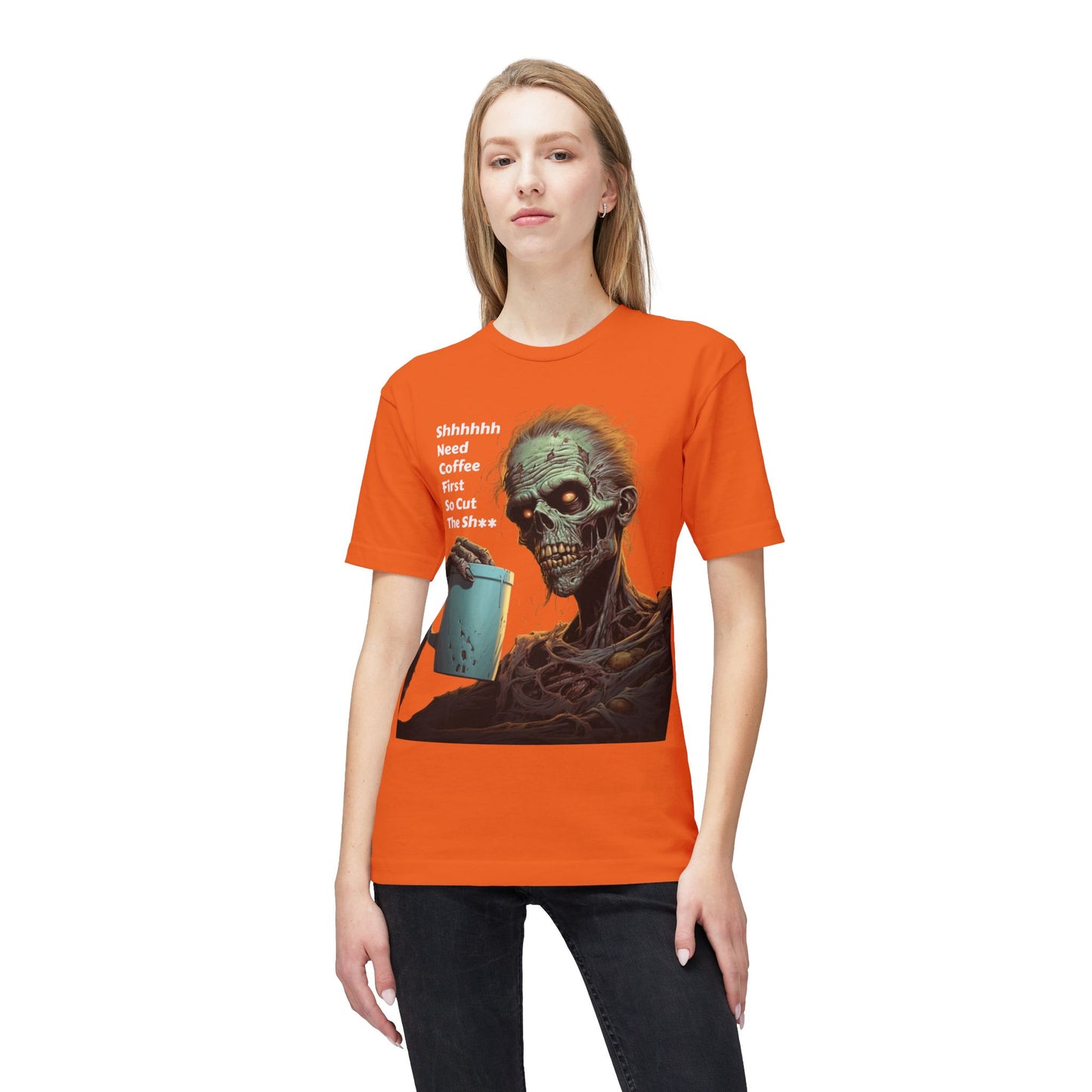Zombie Skeleton Coffee T-Shirt — Creepy Morning Brew Graphic Tee