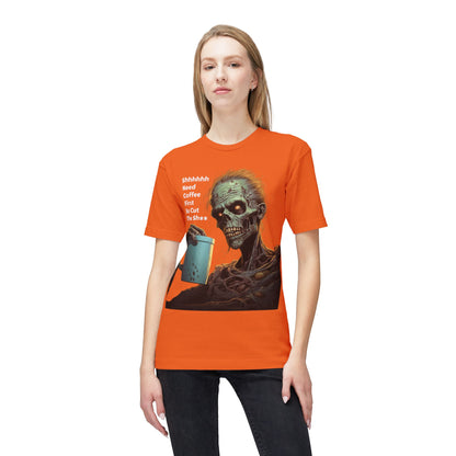 Zombie Skeleton Coffee T-Shirt — Creepy Morning Brew Graphic Tee