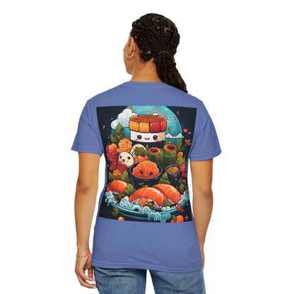 Cute Sushi Unisex T-Shirt, Fun Foodie Tee, Anime Sushi Art Shirt, Gift for Sushi Lovers, Casual Wear, Unique Graphic Tee
