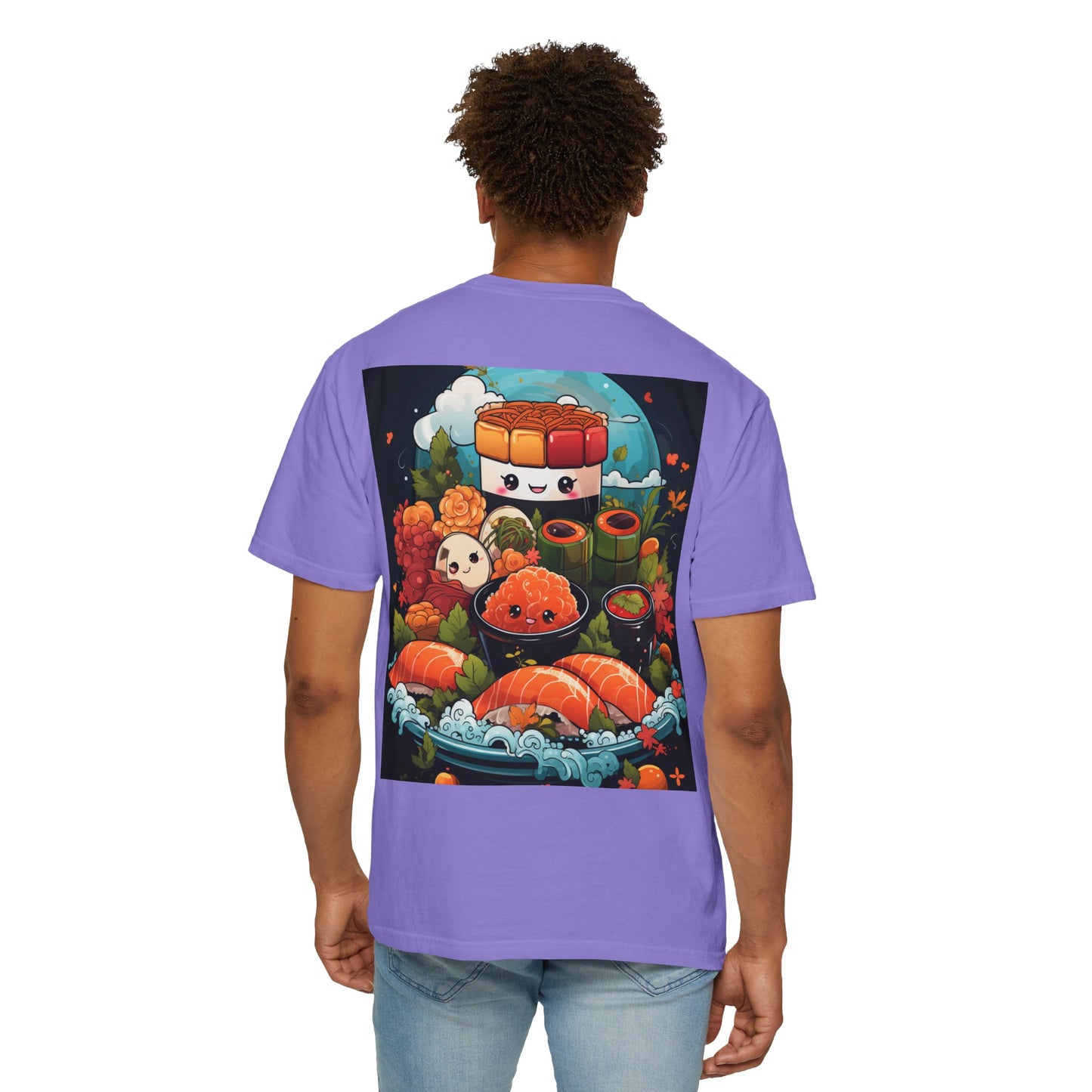 Cute Sushi Unisex T-Shirt, Fun Foodie Tee, Anime Sushi Art Shirt, Gift for Sushi Lovers, Casual Wear, Unique Graphic Tee