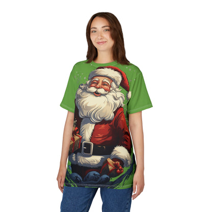 Santa Claus All-Over Print Tee — Vintage Cheer Christmas T-Shirt