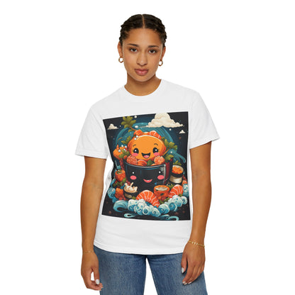 Cute Sushi Unisex T-Shirt, Fun Foodie Tee, Anime Sushi Art Shirt, Gift for Sushi Lovers, Casual Wear, Unique Graphic Tee