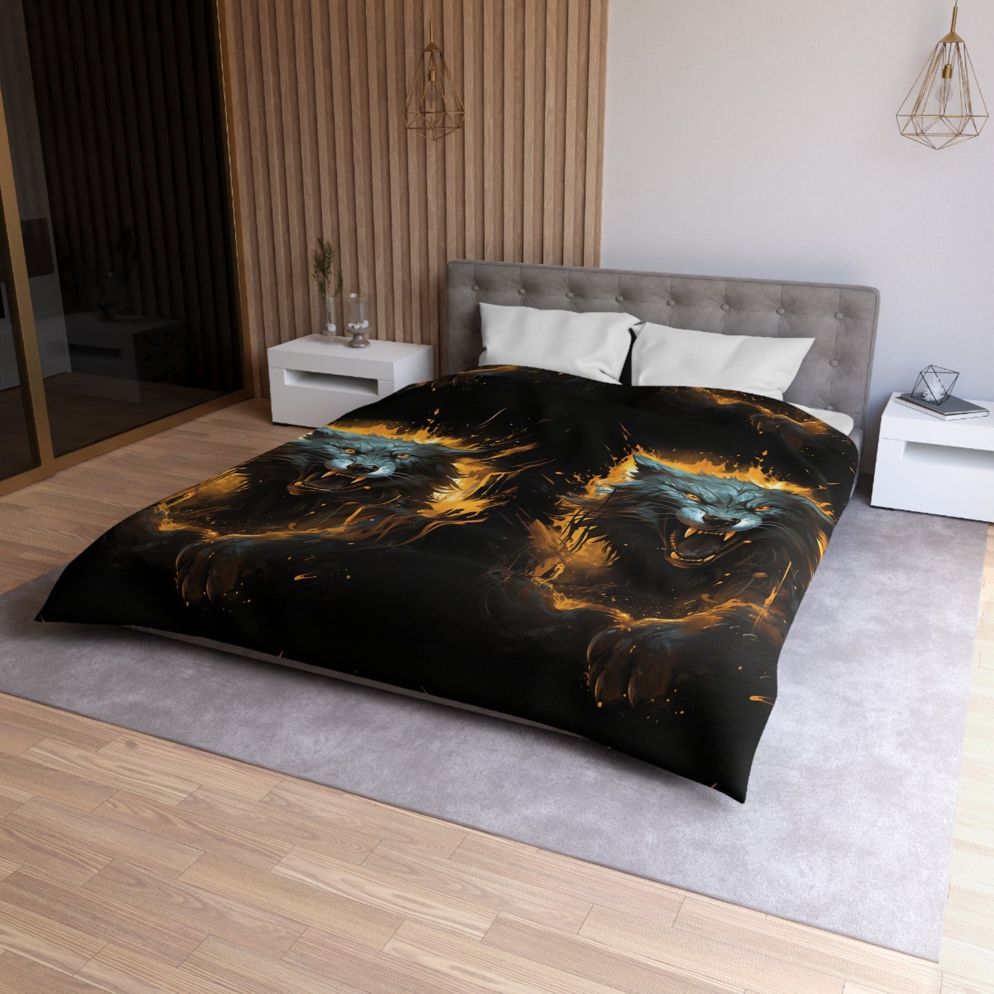 Fierce Wolf Microfiber Duvet Cover | Cozy Bedroom Decor, Gift for Animal Lovers, Halloween Home Accent, Rustic Bedding, Unique Bedroom [...]