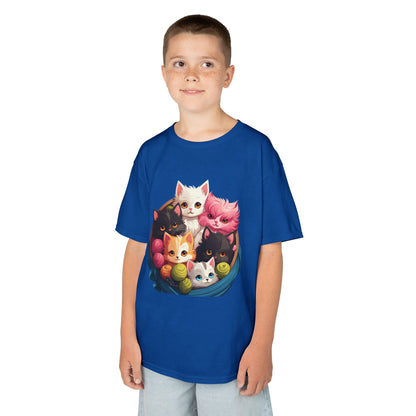 Adorable Cat-Themed Kids Heavy Cotton Tee - Perfect for Animal Lovers, Birthday Gifts, Everyday Wear, Celebration Attire, Cat Enthusiasts