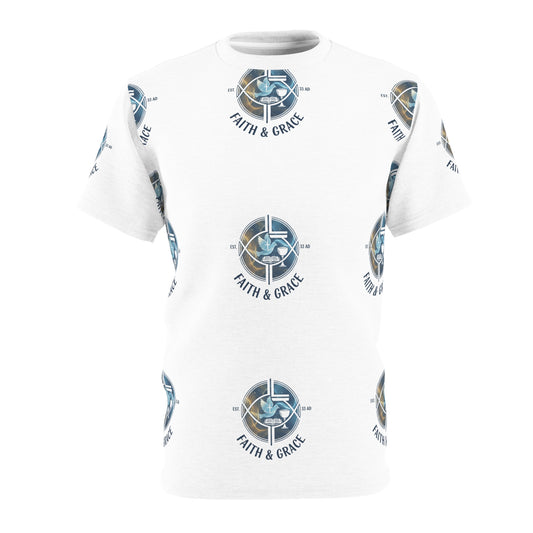 Faith & Grace Cut & Sew Tee — All-Over Print Unisex Shirt