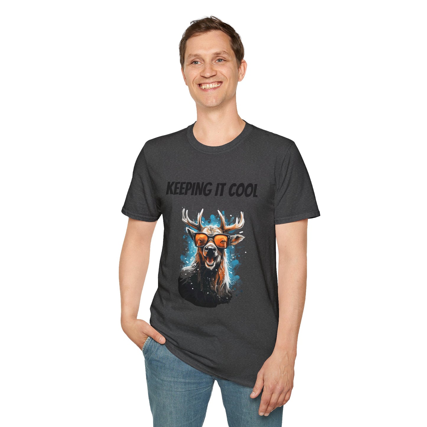 Keeping It Cool Moose T-Shirt — Funny Sunglasses Moose Graphic Tee