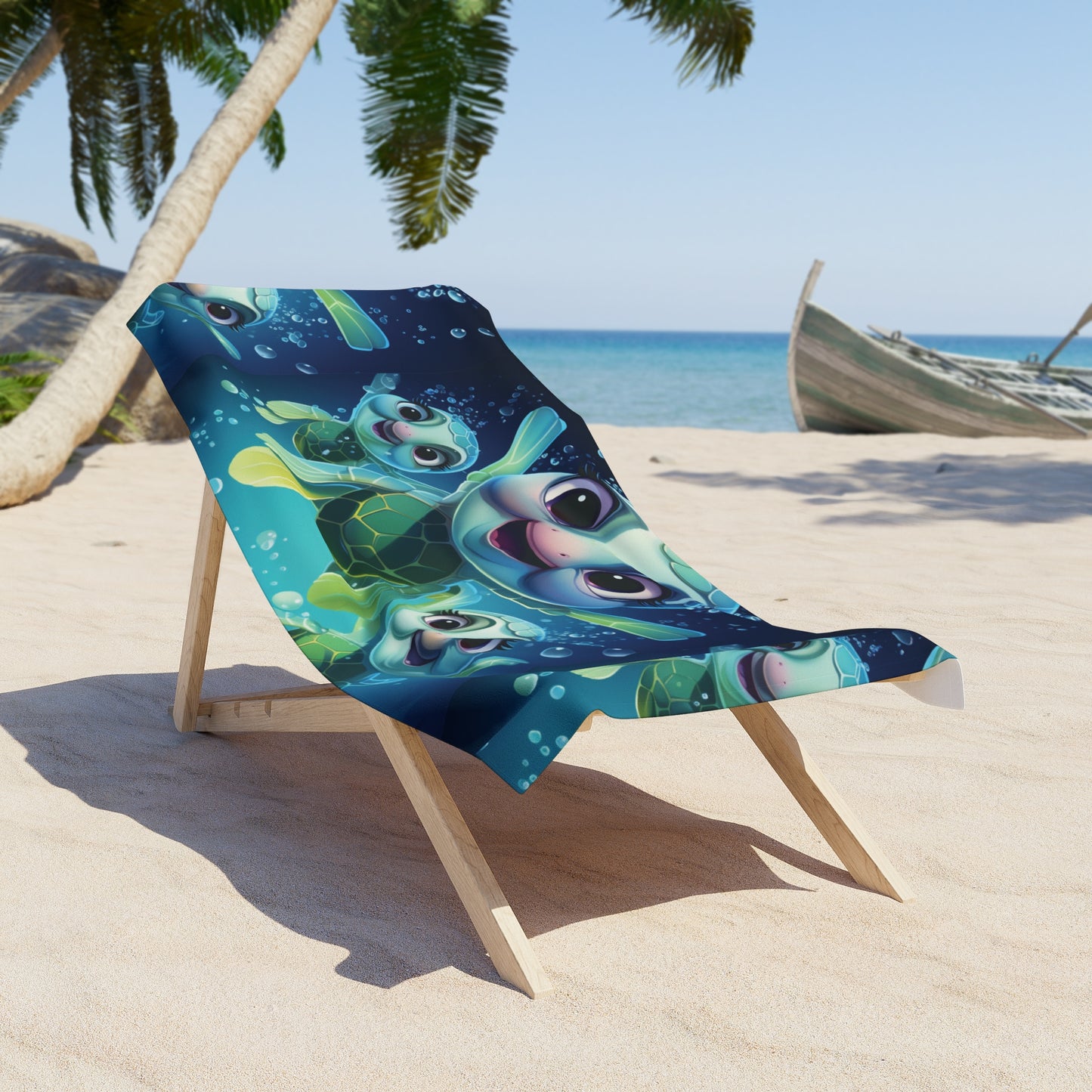 Cute Turtle Beach Towel, Summer Beach Blanket, Fun Pool Accessory, Kids Swim Towel, Ocean-themed Gift