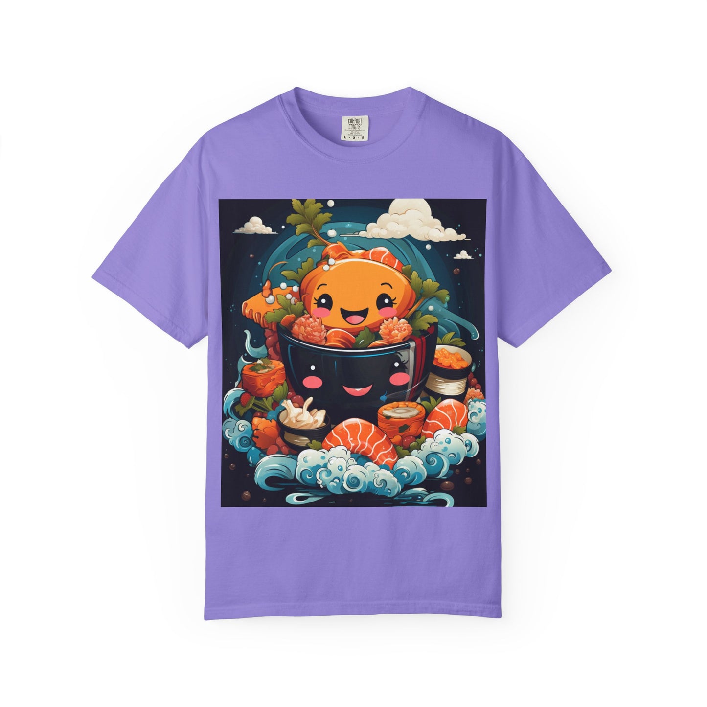 Cute Sushi Unisex T-Shirt, Fun Foodie Tee, Anime Sushi Art Shirt, Gift for Sushi Lovers, Casual Wear, Unique Graphic Tee