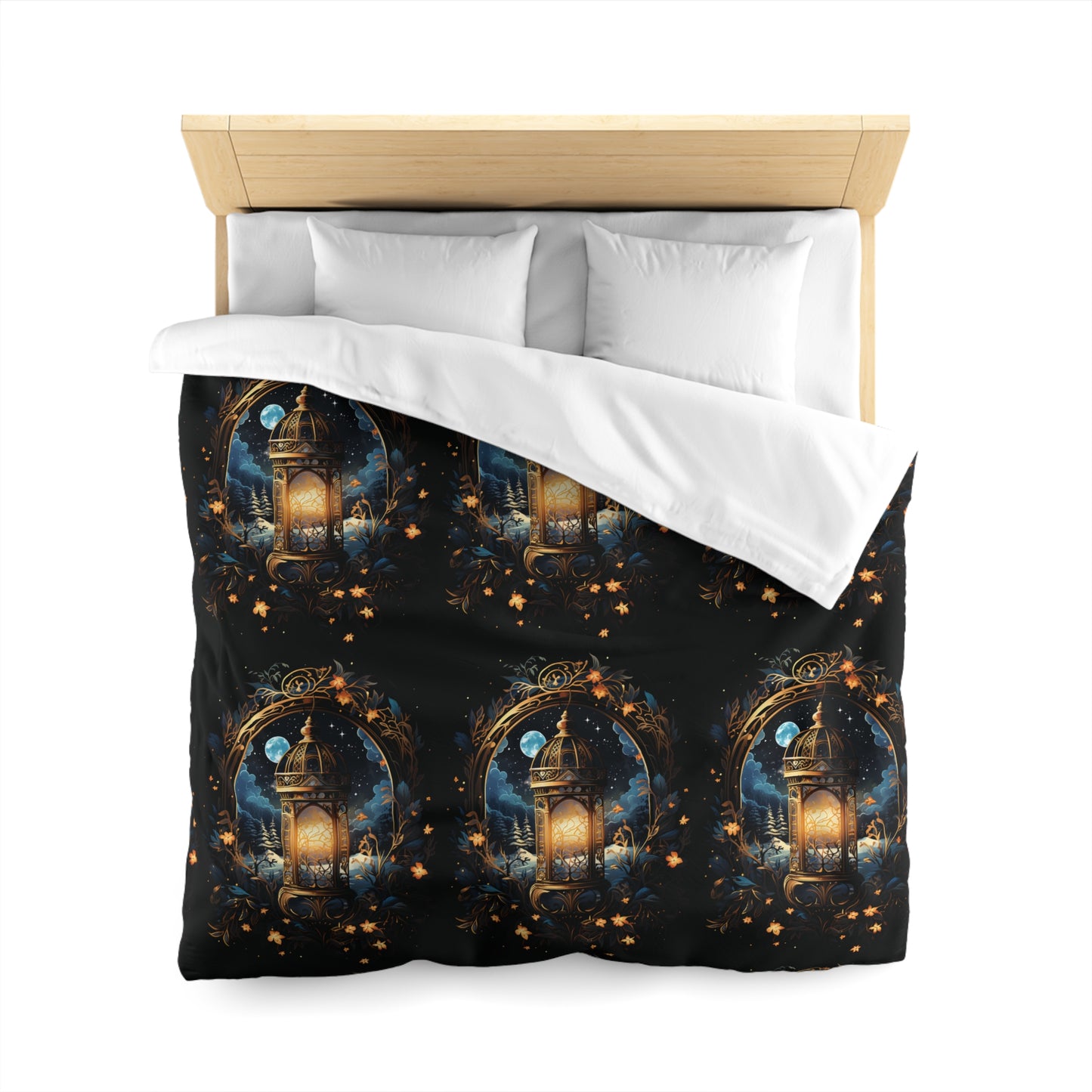 Cozy Lantern Microfiber Duvet Cover, Night Decor, Boho Bedding, Gift for Homeowners, Bedroom Makeover, Magical Atmosphere