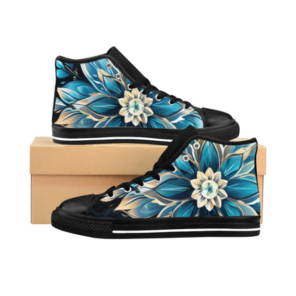 Floral Women's Sneakers - Stylish High-Top Shoes for Casual Outings, Gifts for Her, Unique Fashion Statement, Spring/Summer Footwear