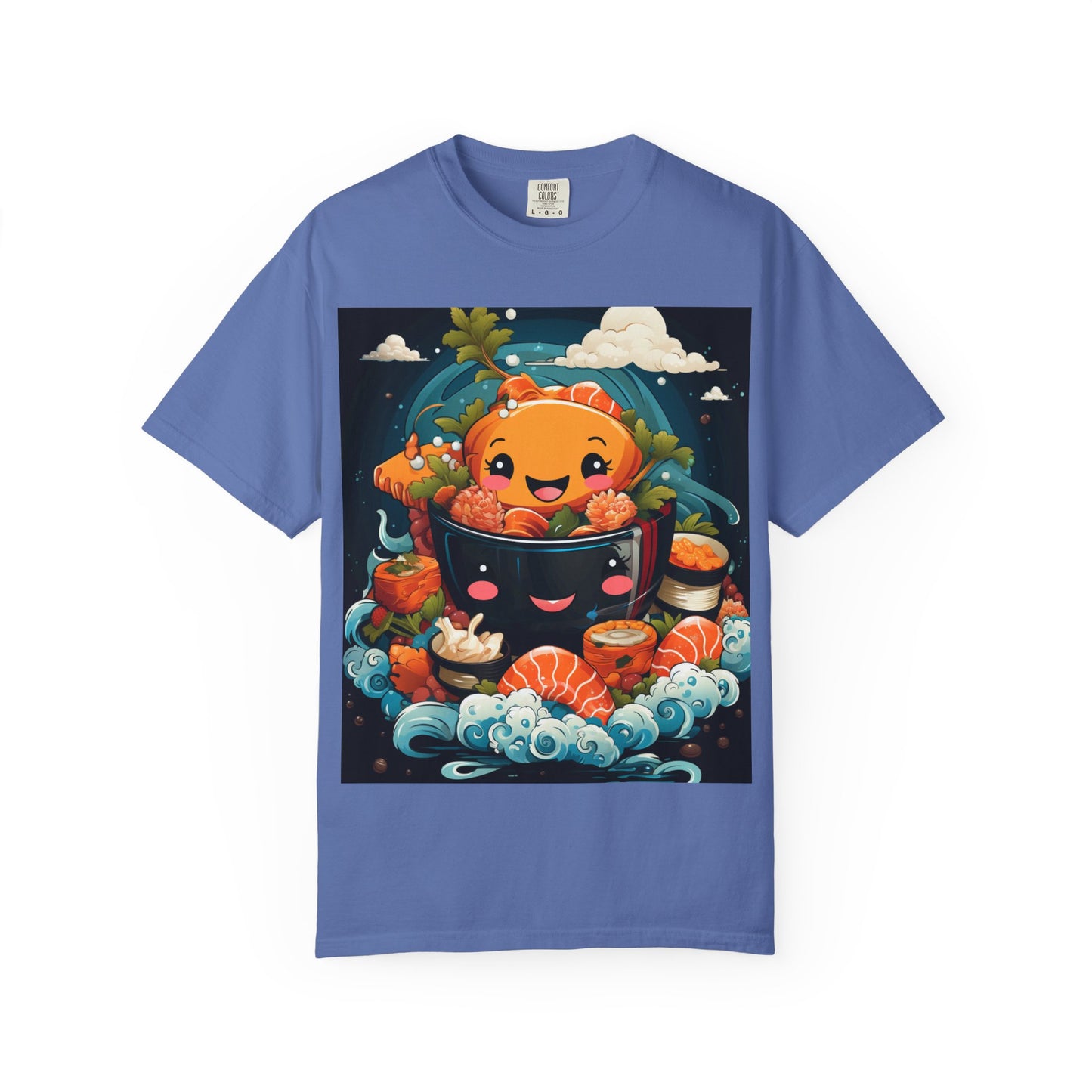 Cute Sushi Unisex T-Shirt, Fun Foodie Tee, Anime Sushi Art Shirt, Gift for Sushi Lovers, Casual Wear, Unique Graphic Tee