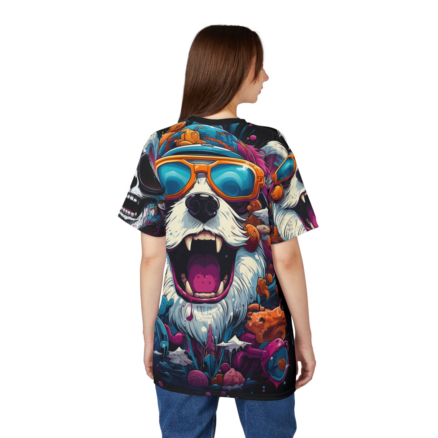 Skull Sunglasses Graphic Tee — Colorful Streetwear All-Over Print