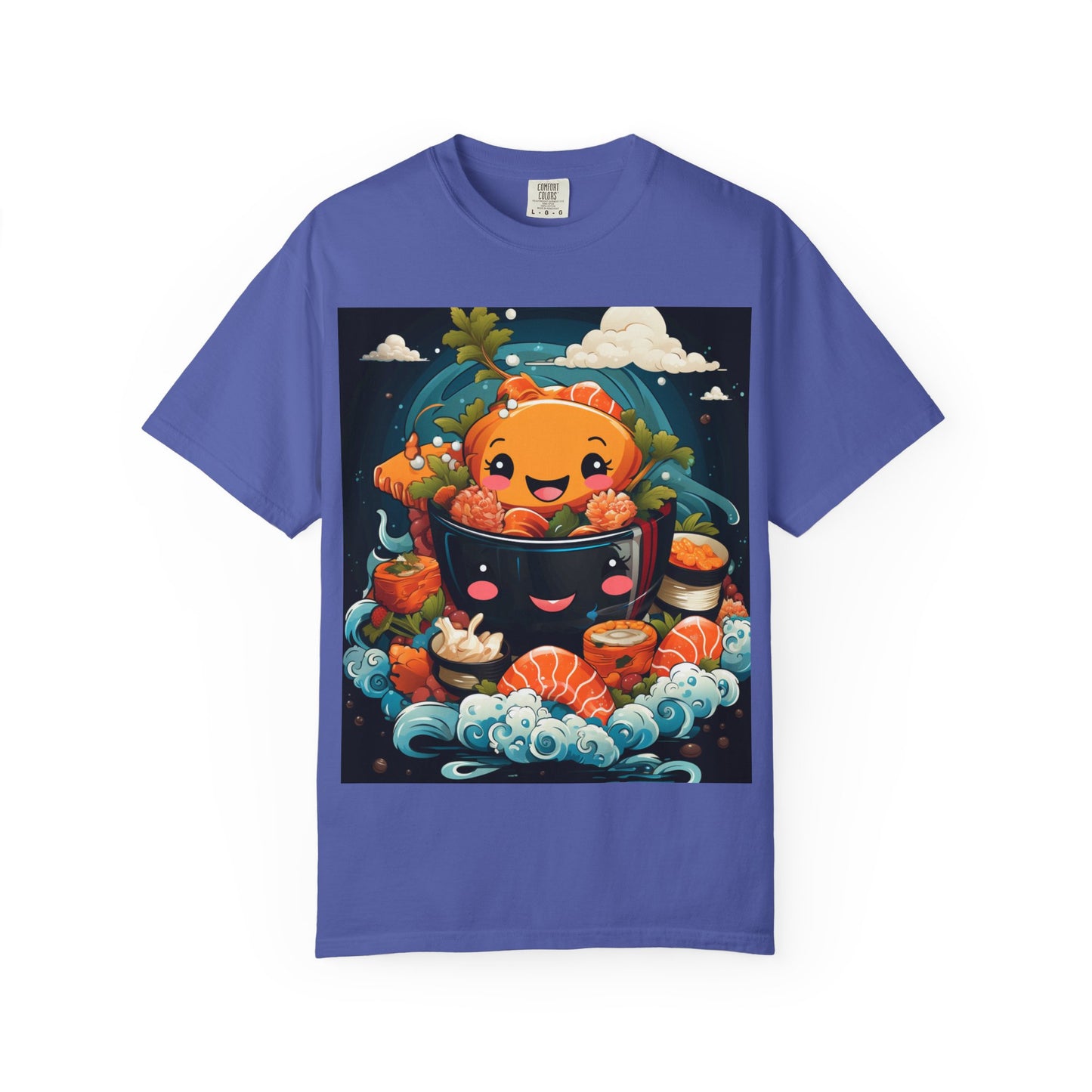 Cute Sushi Unisex T-Shirt, Fun Foodie Tee, Anime Sushi Art Shirt, Gift for Sushi Lovers, Casual Wear, Unique Graphic Tee