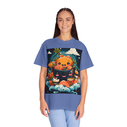 Cute Sushi Unisex T-Shirt, Fun Foodie Tee, Anime Sushi Art Shirt, Gift for Sushi Lovers, Casual Wear, Unique Graphic Tee
