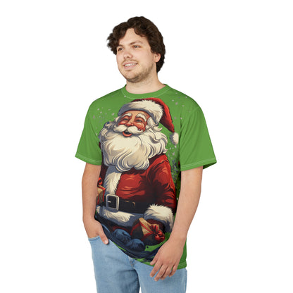 Santa Claus All-Over Print Tee — Vintage Cheer Christmas T-Shirt