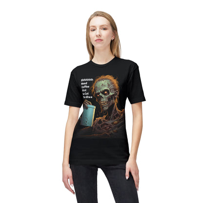 Zombie Skeleton Coffee T-Shirt — Creepy Morning Brew Graphic Tee